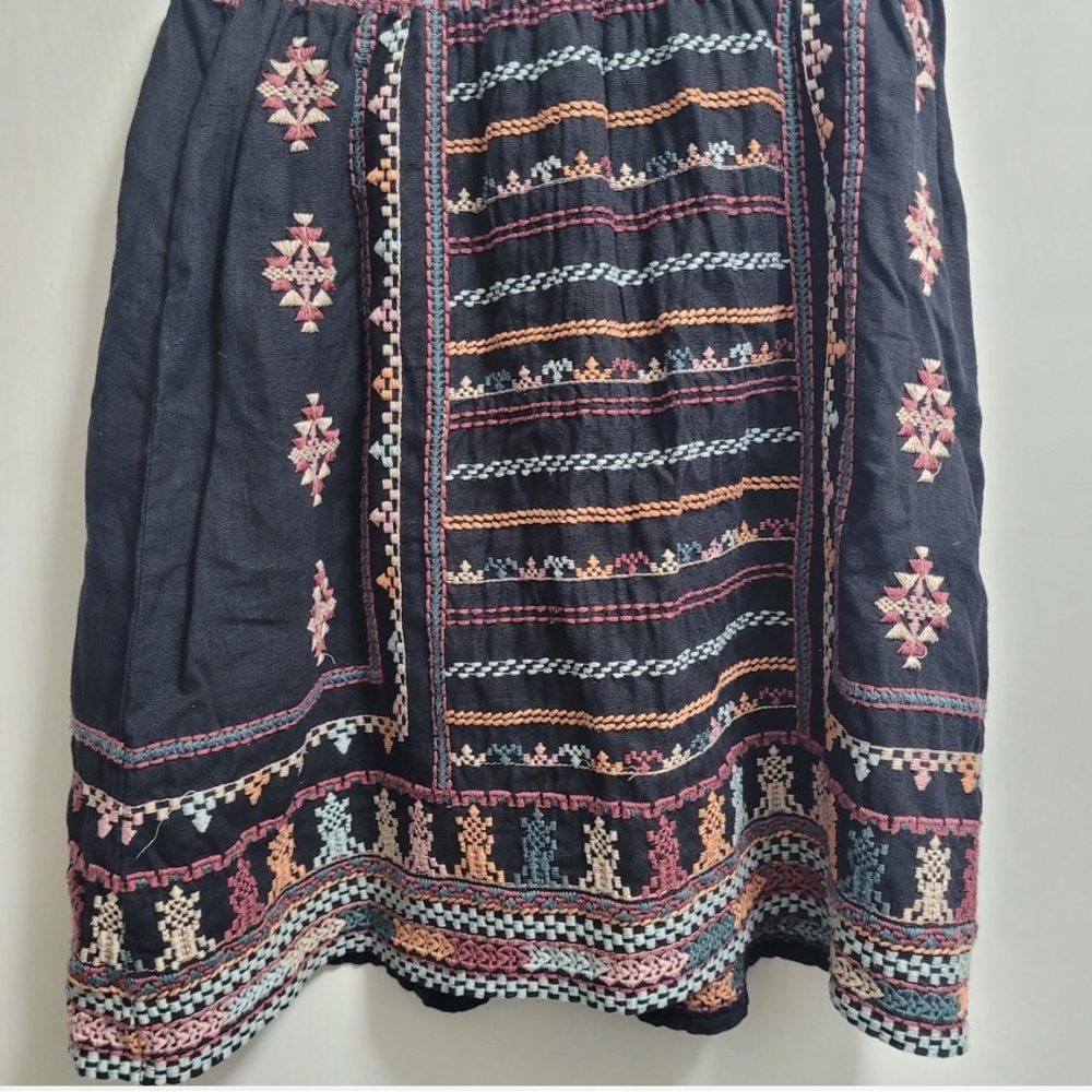 Johnny Was Embroidered Black Skirt